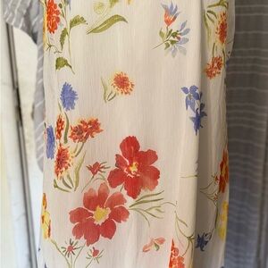 Calvin Klein Red and Orange 3/4 Sleeve Blouse